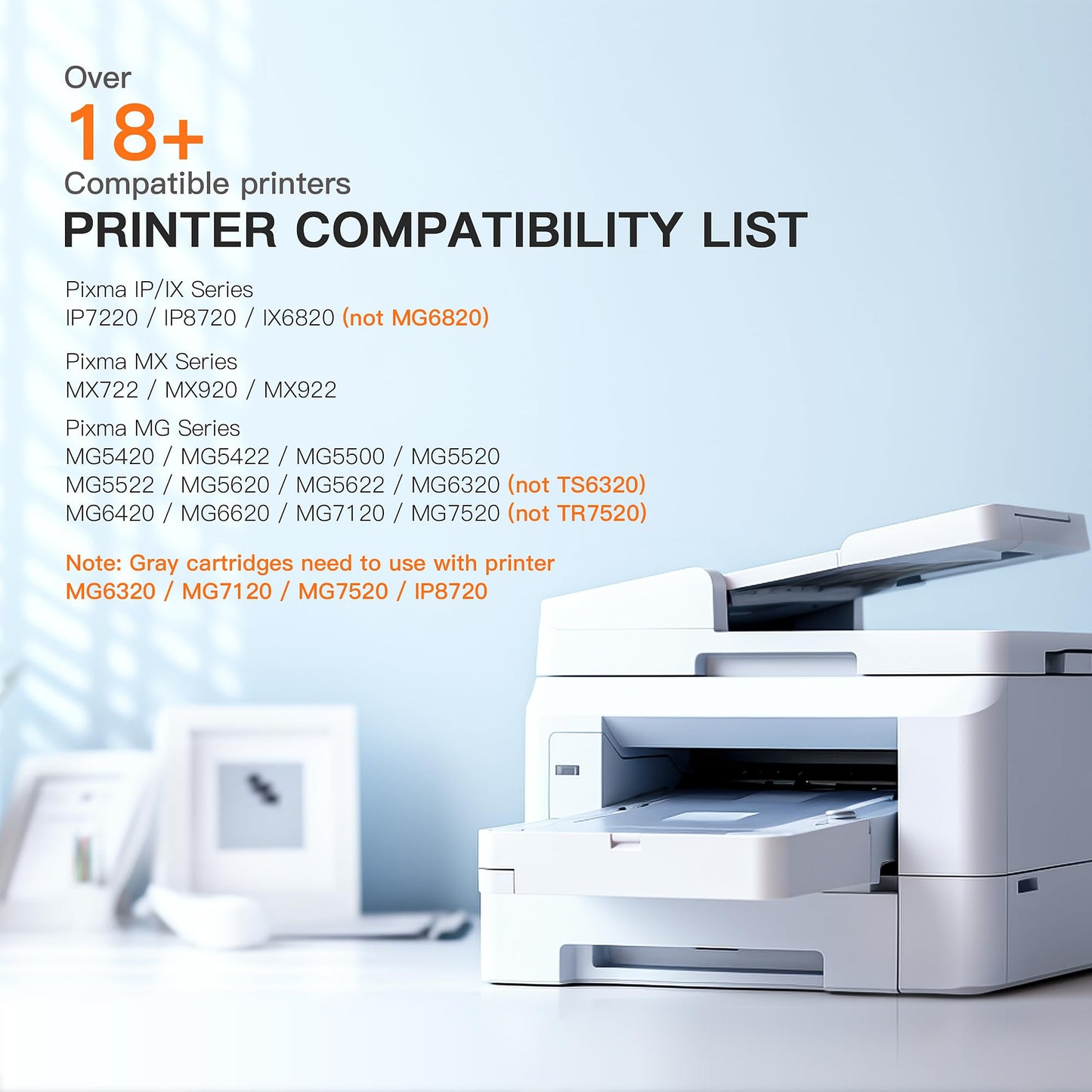 250XL 251XL Ink Cartridge for Canon PGI-250XL CLI-251XL for IP8720 (6 Pack)
