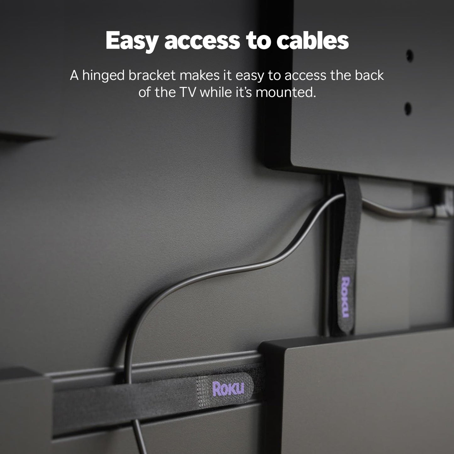Roku Wall Mount Kit for 55-Inch Pro Series TV - Ultra-Slim with Minimalist, Flat Design - Hinged TV Mount and Kickstand for Easy Access to Cables