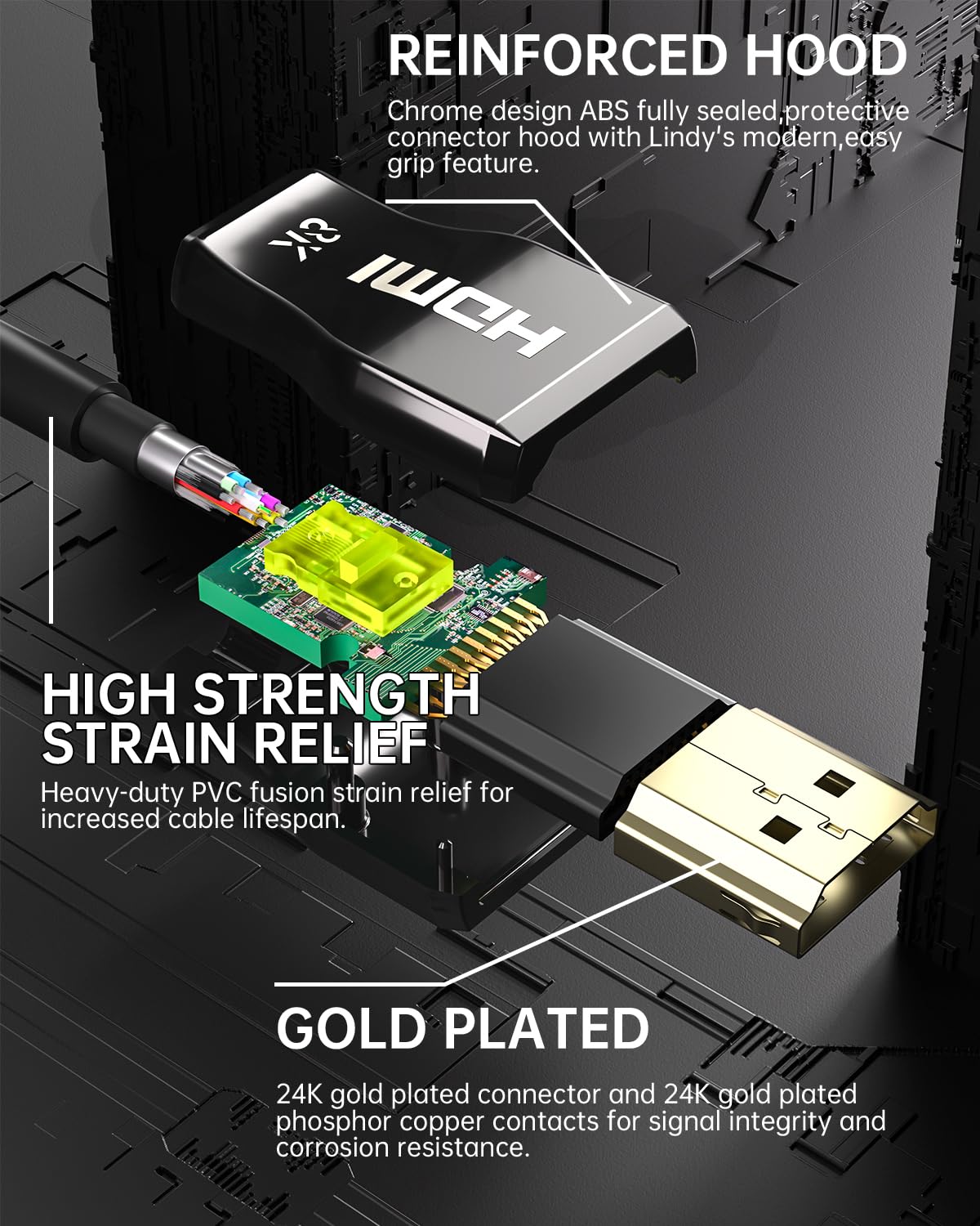 YSerendept 8K Fiber Optic HDMI Cable CL3 Rated(50ft),48Gbps Long HDMI 2.1 Cable[8K@60Hz,4K@120Hz] with Lock Connector,Compatible with TVs,Displays,Desktop,Laptops,Projectors,Gaming Consoles