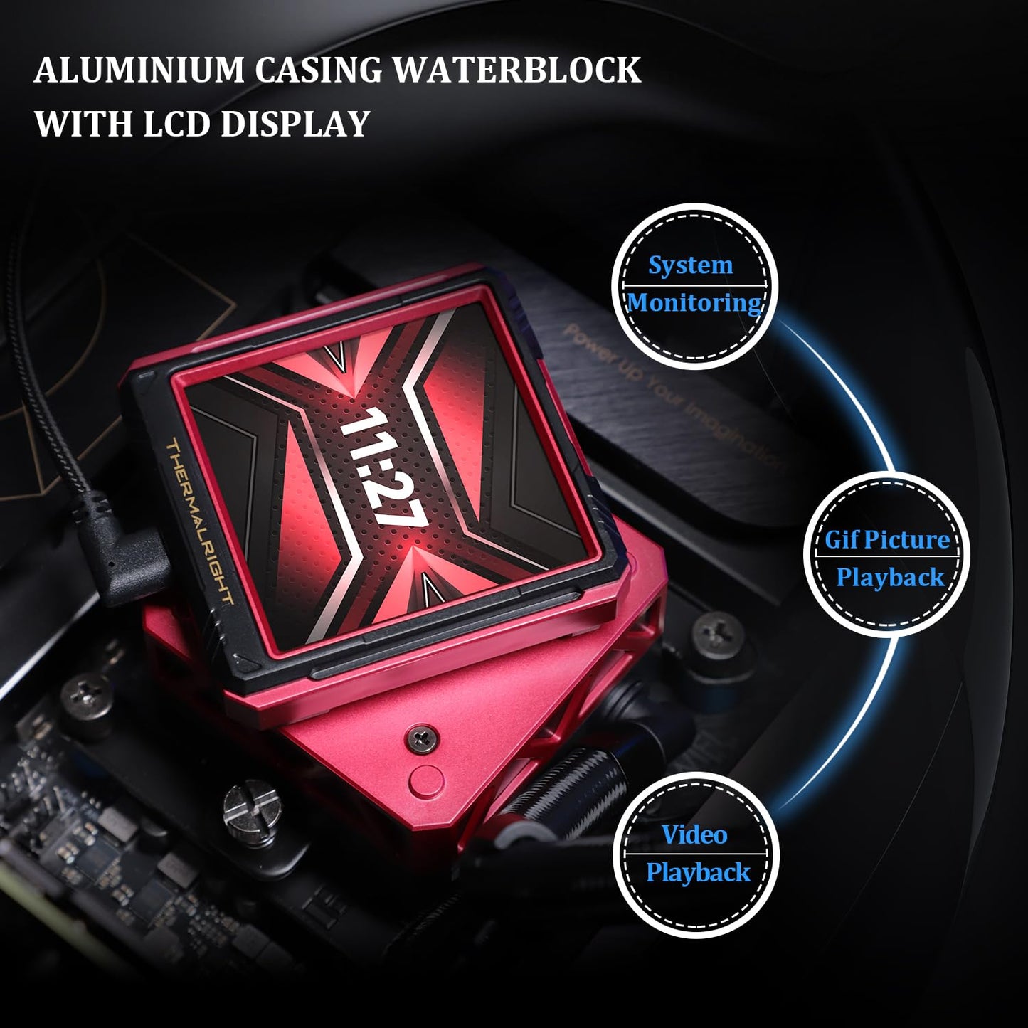 Thermalright FW360 Ultra ARGB Black CPU AIO Cooler,PC 360 Specification Water Cooler System,IPS LCD Screen with 480x480 Resolution,for AM5&Intel