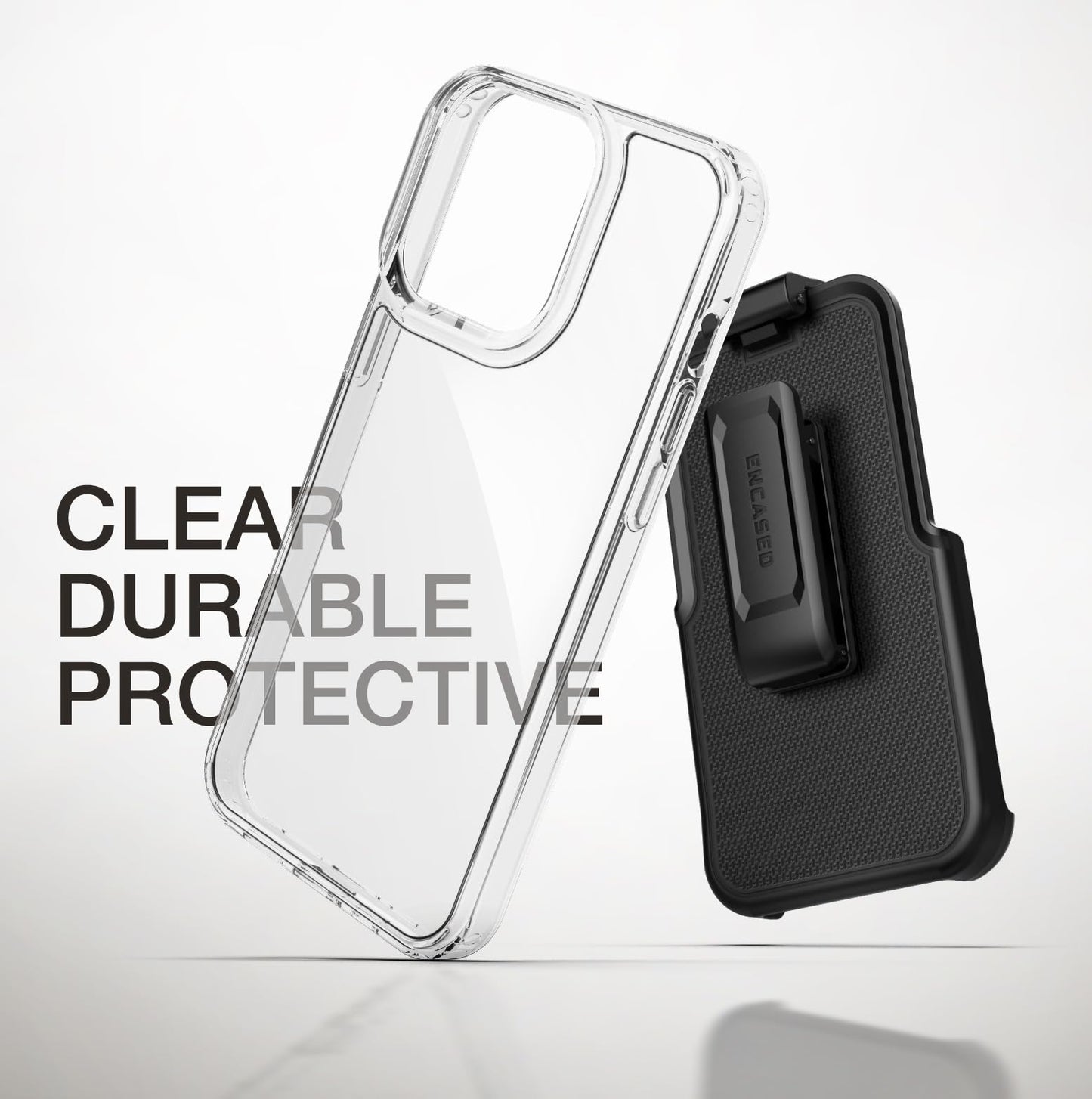 Encased Magnetic Case Compatible with iPhone 15 with Belt Clip Phone Holster (iPhone 15)