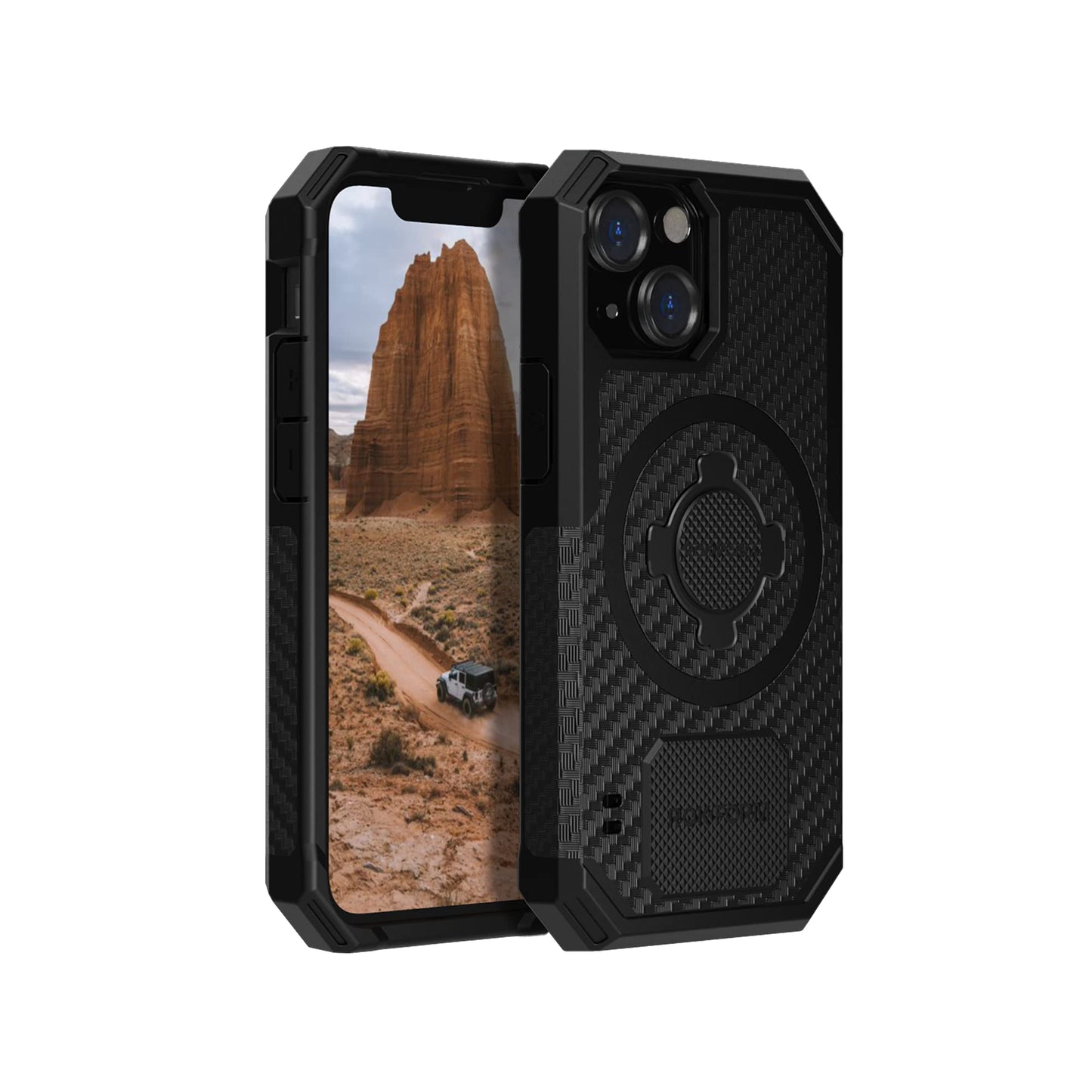 ROKFORM - iPhone 13 Mini Case, Crystal Series, Compatible with Double Magnet Plus MagSafe, Slim Magnetic Case with Roklock Rotating Lock, Drop Tested
