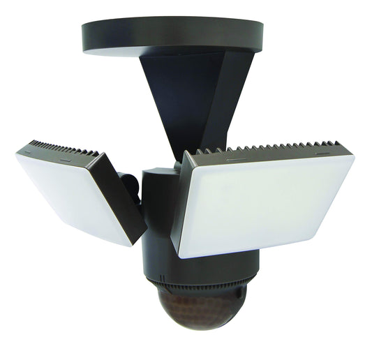 IQ America LED Outdoor Motion Sensor Security Floodlight - 1100 Lumens, 180° Detection, Weatherproof Design, Versatile Eave or Wall Mounting, Exit