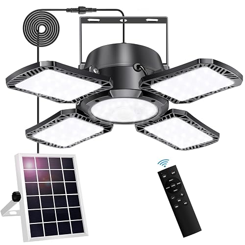 Aqonsie Solar Shed Light Outdoor Indoor, 176LED Solar Powered Motion Sensor Pendant Light Daytime Available, Solar Indoor Lights with 5 Lighting Modes