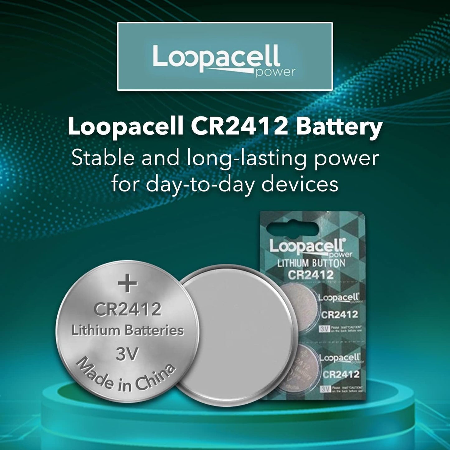 LOOPACELL CR2412 CR 2412 Lithium 3V 5 Batteries