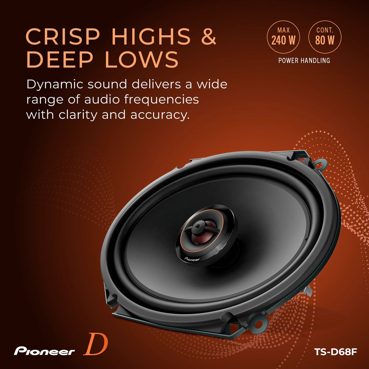 Pioneer D-Series TS-D68F 6" x 8" 2-Way Coaxial Car Speakers 280W Max