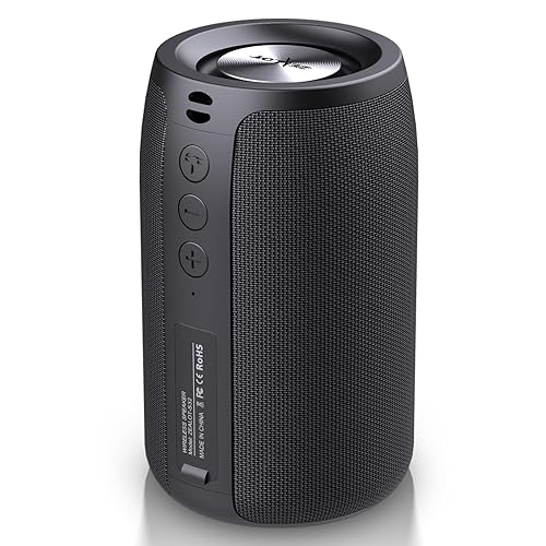 ZEALOT Portable Bluetooth Speakers, Wireless Speaker, S32 Samll Outdoor Speaker, Waterproof IPX5, Stereo Pairing/Bass/USB/MIC/TF Card/AUX for Home