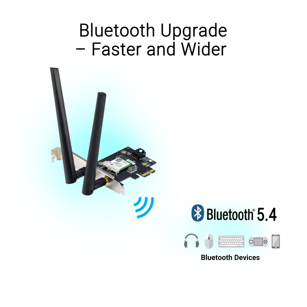 ASUS BE6500 Tri Band PCI-E WiFi 7 (802.11be). Bluetooth 5.4, WPA3 Network Security, OFDMA and MU-MIMO, MLO, Win 11 only, TAA Compliant