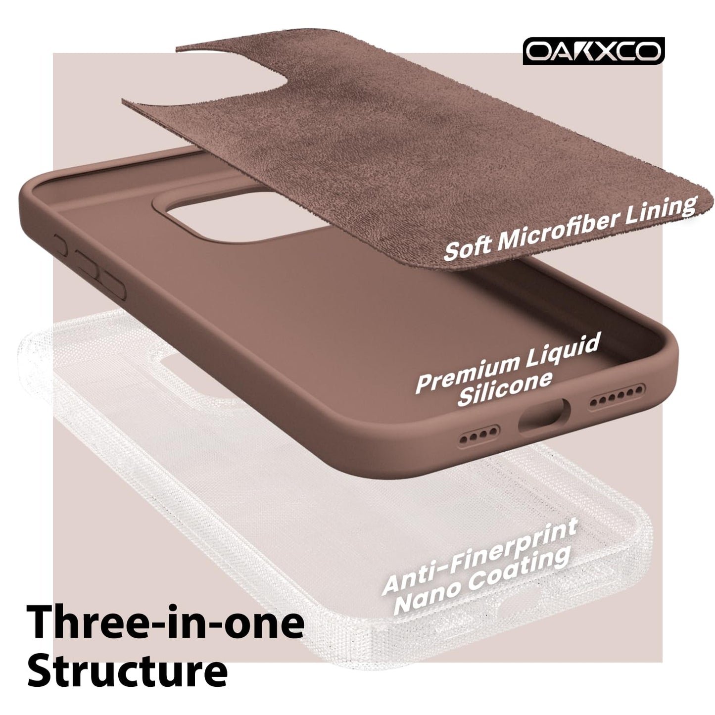oakxco Liquid Silicone Case for iPhone 13 Pro Max Case, Cute Slim Thin Phone Case for Women Men, Girly Soft Gel Rubber Cover Matte Plain Solid Color