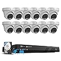 4COVR 16 Channel PoE Security Camera System, AI Human Vehicle Detection & Remote Access, 12Pcs 5MP Wired Commercial Dome IP Camera IP67, 8MP NVR 4TB