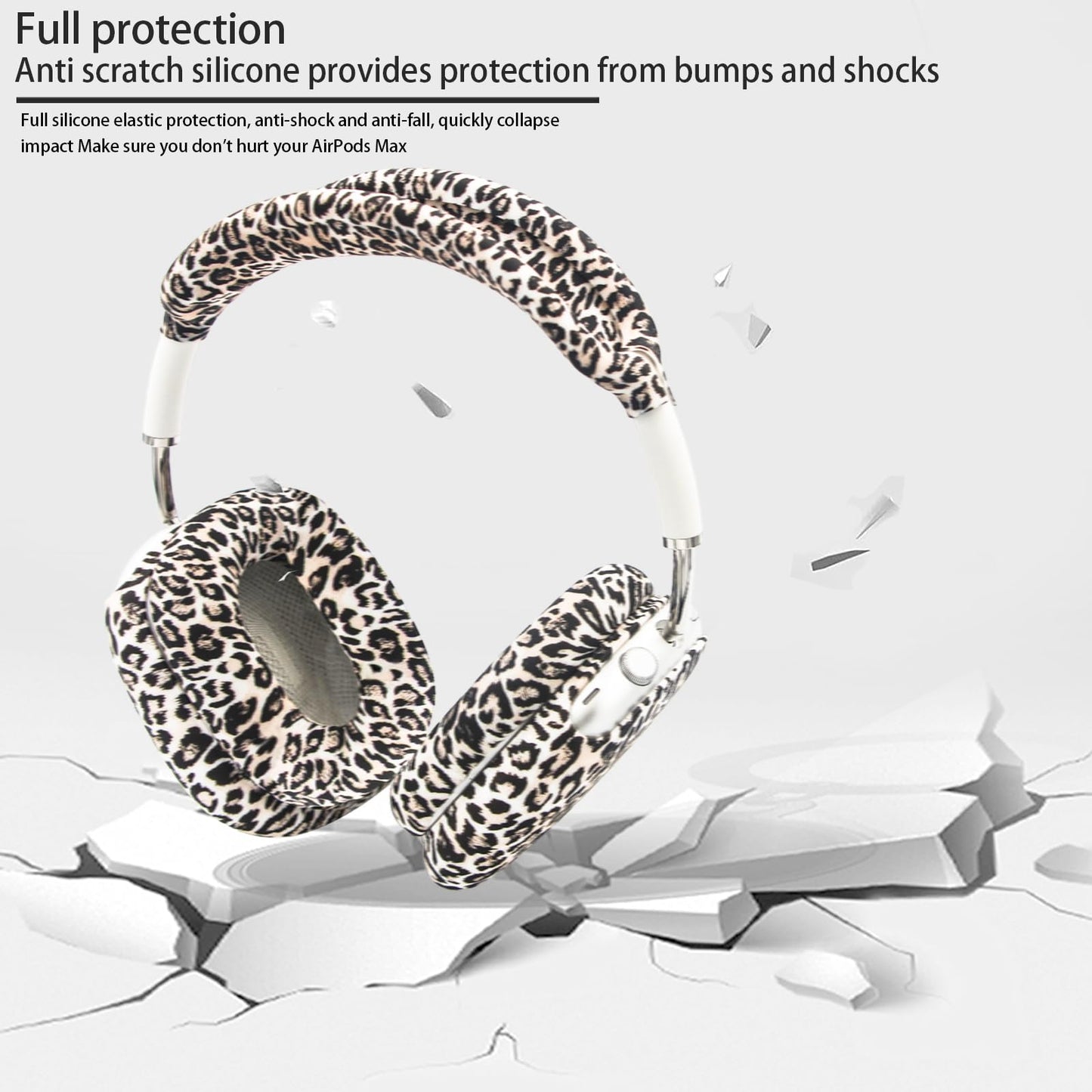 4 in 1 Silicone Case Cover Compatible with Apple Airpods Max 2/1 Headphones(2026/2024/2020), Printed Ear Pad Case Cover Ear Cups Cover and Headband