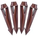Hyoquilex Lighting Ground Stake Spike Replacement for Outdoor Low Voltage Landscape Spotlight Pathway Flood Light,1/2" NPT Thread Brown