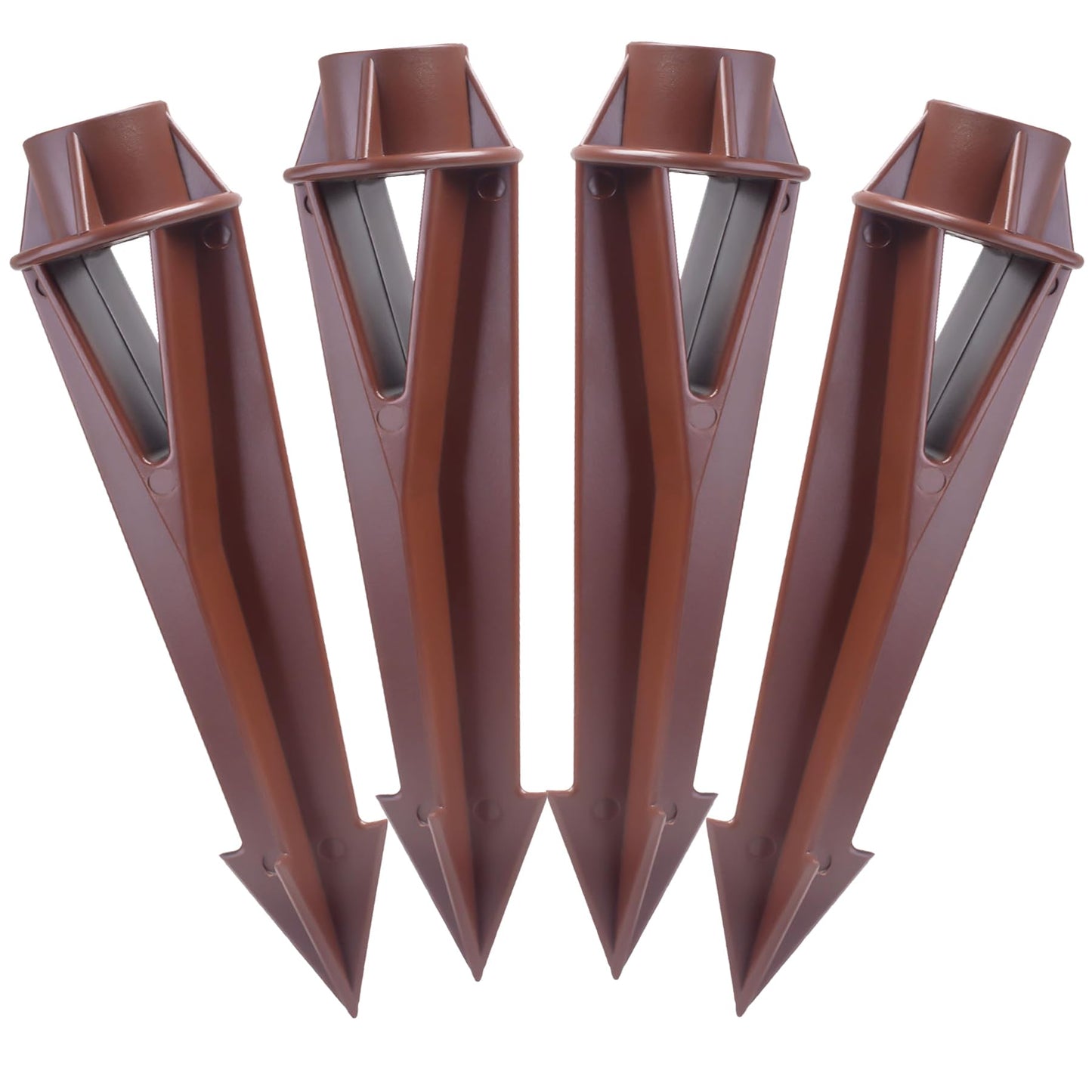 Hyoquilex Lighting Ground Stake Spike Replacement for Outdoor Low Voltage Landscape Spotlight Pathway Flood Light,1/2" NPT Thread Brown