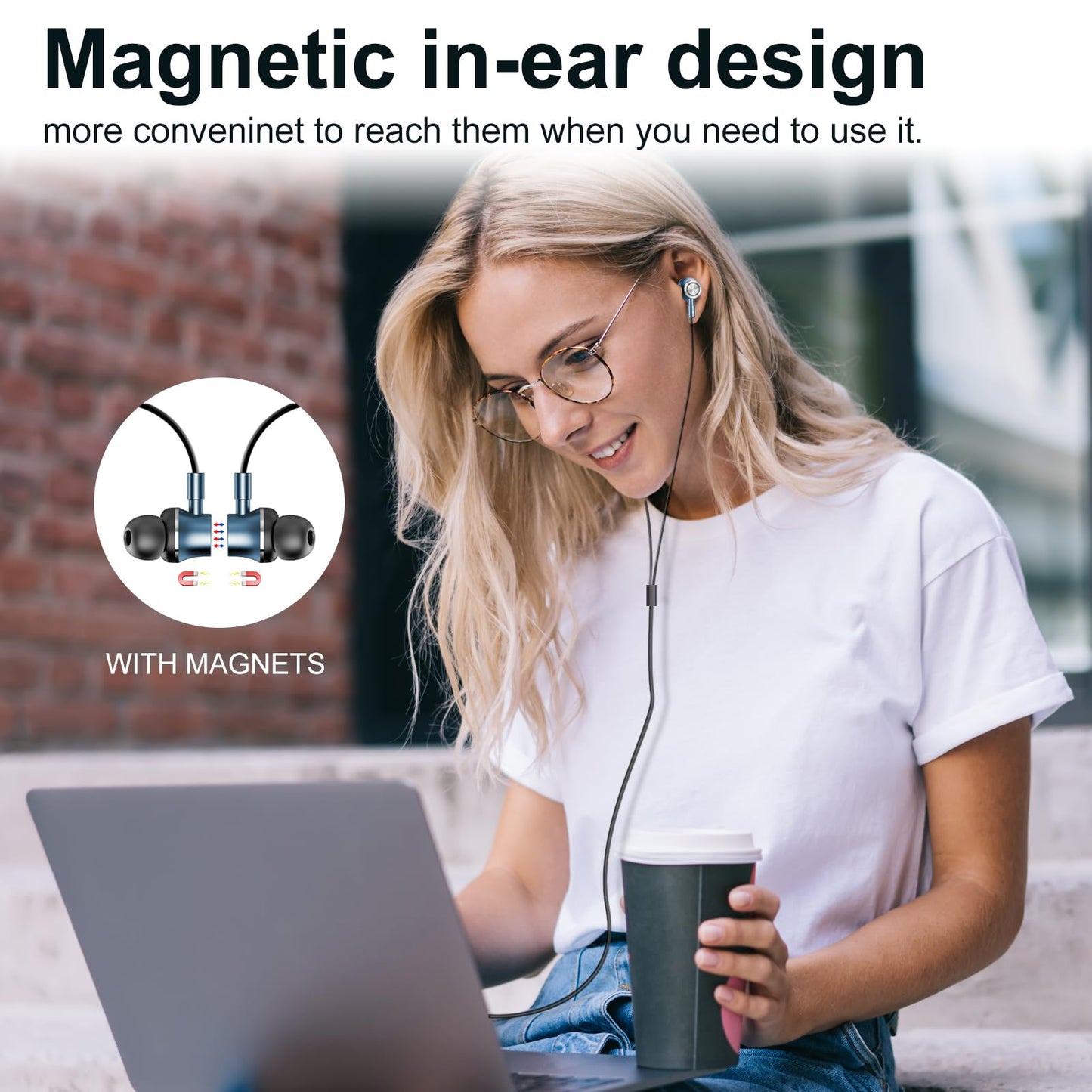 Rayhontech USB C Wired Earbuds, in Ear Earphones for Laptop PC with Microphone, Magnetic Noise Isolation Headset Compatible for iPhone 16 15 Pro Max…