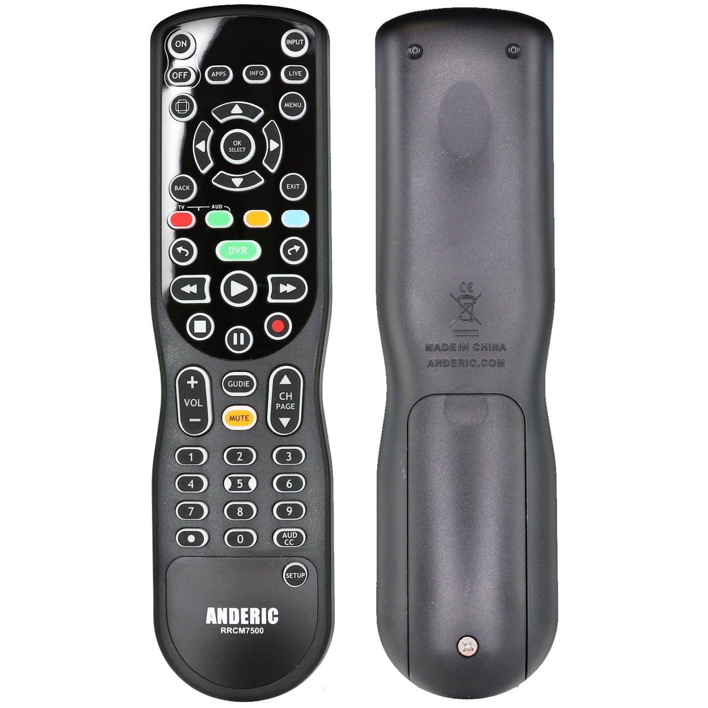 ANDERIC RRCM7500 for Channel Master DVR Remote Control CM7500XRC2 Replacement Remote for Channel Master - Works 100% - Works CM7500XRC2, CM7500GB16