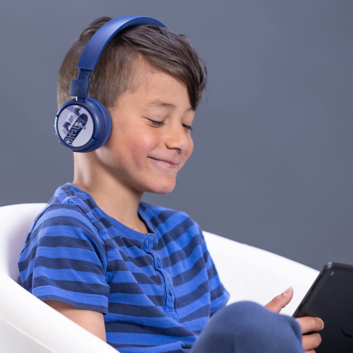 BuddyPhones POP Fun | Foldable Bluetooth Kids Headphones + Microphone, Works Wired or Wireless - SafeAudio Volume Limiting for iPhone/iPad/Tablet/PC