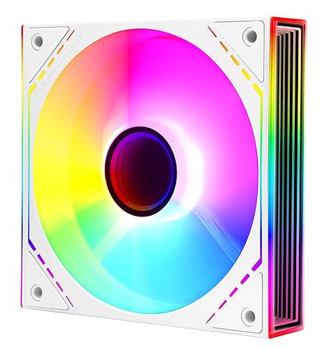 Thermalright TL-M12W-S 120mm ARGB CPU Fan, with 1500RPM Speed, White Computer Case Fan, Quiet 4pin PWM PC Fan, for S-FDB Bearing CPU Cooler Fan,ARGB