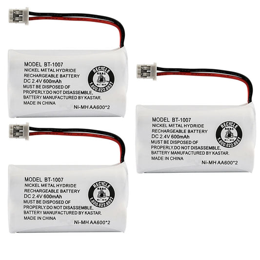 Kastar 3-Pack BBTY0651101 Model BT1007 Cordless Phone Battery for Uniden BT-1007 BT-1015, CEZAI2998 DECT1340 DECT1363 DECT1363BK DECT1363-2 DECT1480