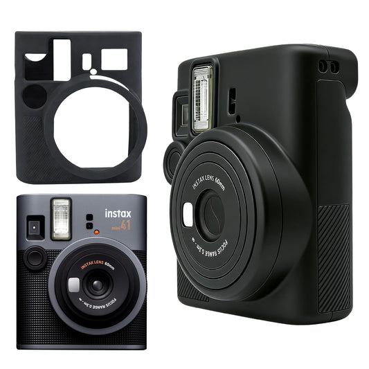 Camera Case for Instax Mini 41, Soft Silicone Protective Cover, Anti-Scratch Shockproof Camera Accessories Black
