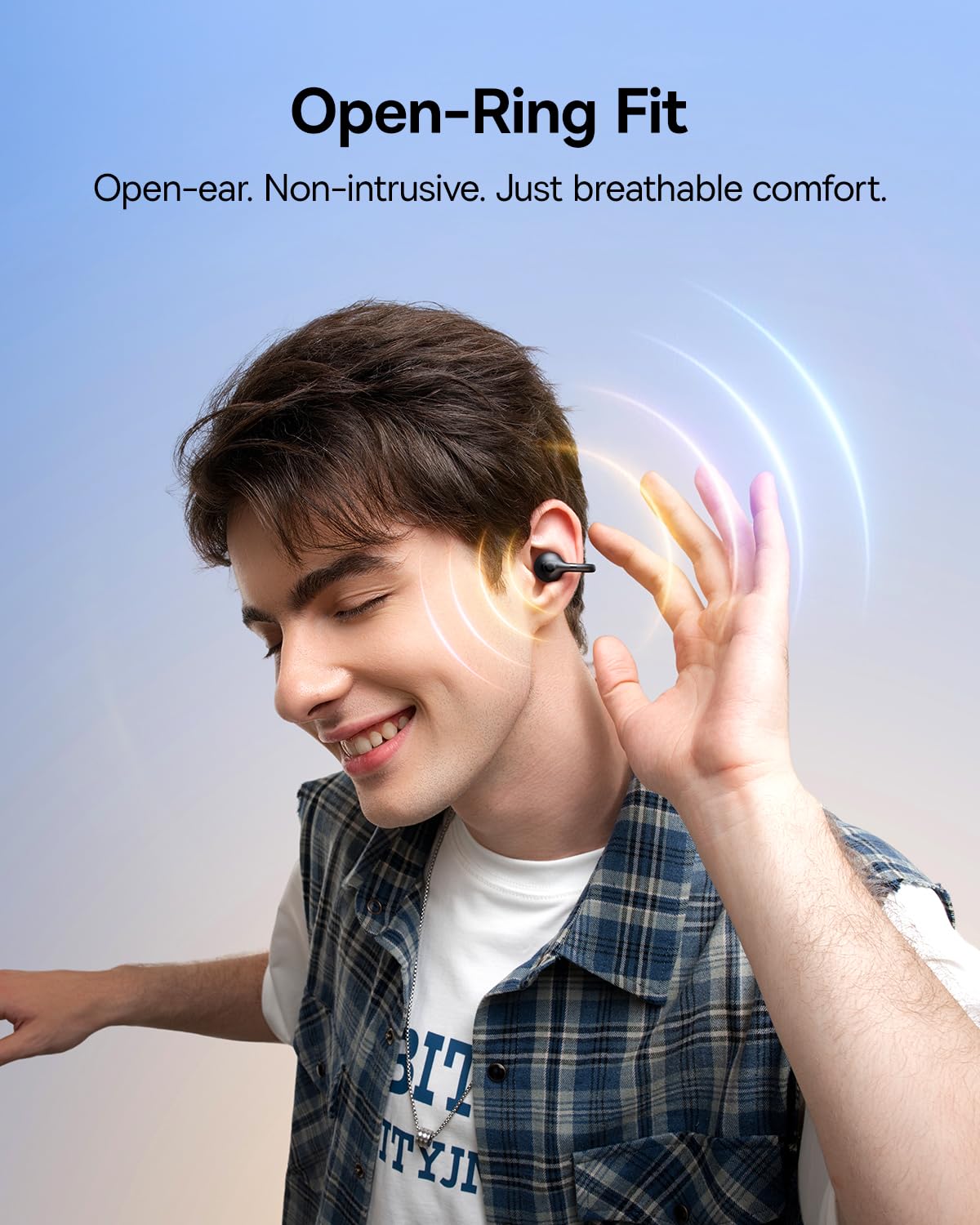 Baseus Bass BC1 Open Ear Earbuds Clip-On Headphones, Open-Ring Comfort with Tri-Curve Snug Clip, Powerful Sound with SuperBass, 4-Mic Clear Calls…