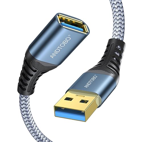 ANDTOBO USB Extension Cable 3.3ft, USB 3.0 Type A Male to Female Extender Cables High-Speed Data Transfer 5Gbps Compatible with Gamepad, Printer