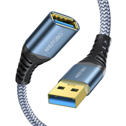 ANDTOBO USB Extension Cable 3.3ft, USB 3.0 Type A Male to Female Extender Cables High-Speed Data Transfer 5Gbps Compatible with Gamepad, Printer