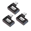 [90° Angle / 10Gbps] USB 3.2 to USB C OTG Adapter, USB C Male to USB Femal Converter for MacBook Pro 2020, iPad Pro 2020, Samsung Notebook 9, Dell…