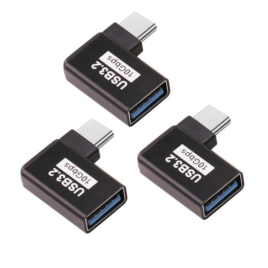 [90° Angle / 10Gbps] USB 3.2 to USB C OTG Adapter, USB C Male to USB Femal Converter for MacBook Pro 2020, iPad Pro 2020, Samsung Notebook 9, Dell…