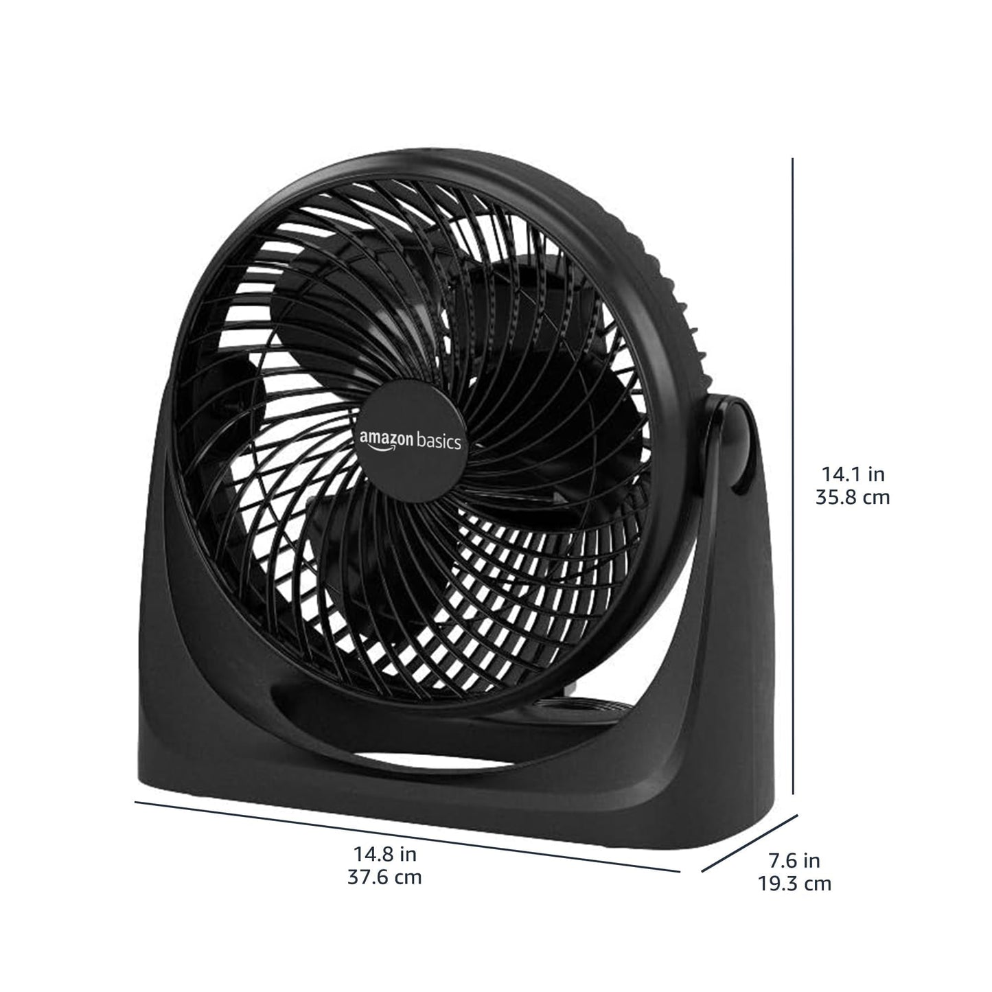 Amazon Basics Air Circulator Fan, Desk Fan for Bedroom, Home and Office, With 90-Degree Tilt Head, 3 Speed Settings, Lightweight (4.2 LBS), 70 Watts