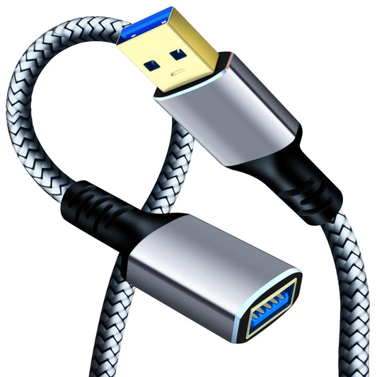 Tan QY USB 3.0 Extension Cable 1Ft, USB 3.0 High Speed Extender Cord Type A Male to A Female for PlayStation, Xbox, USB Flash Drive, Hard Drive, Card