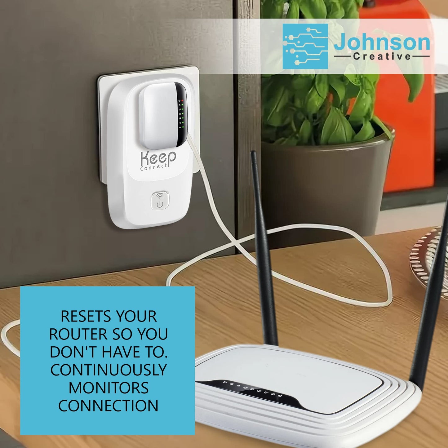 Keep Connect MAX Router Rebooter, Wi-Fi Reset Device, Monitors Connectivity and Resets When Required. No App Necessary. If You Enter a Phone Number it