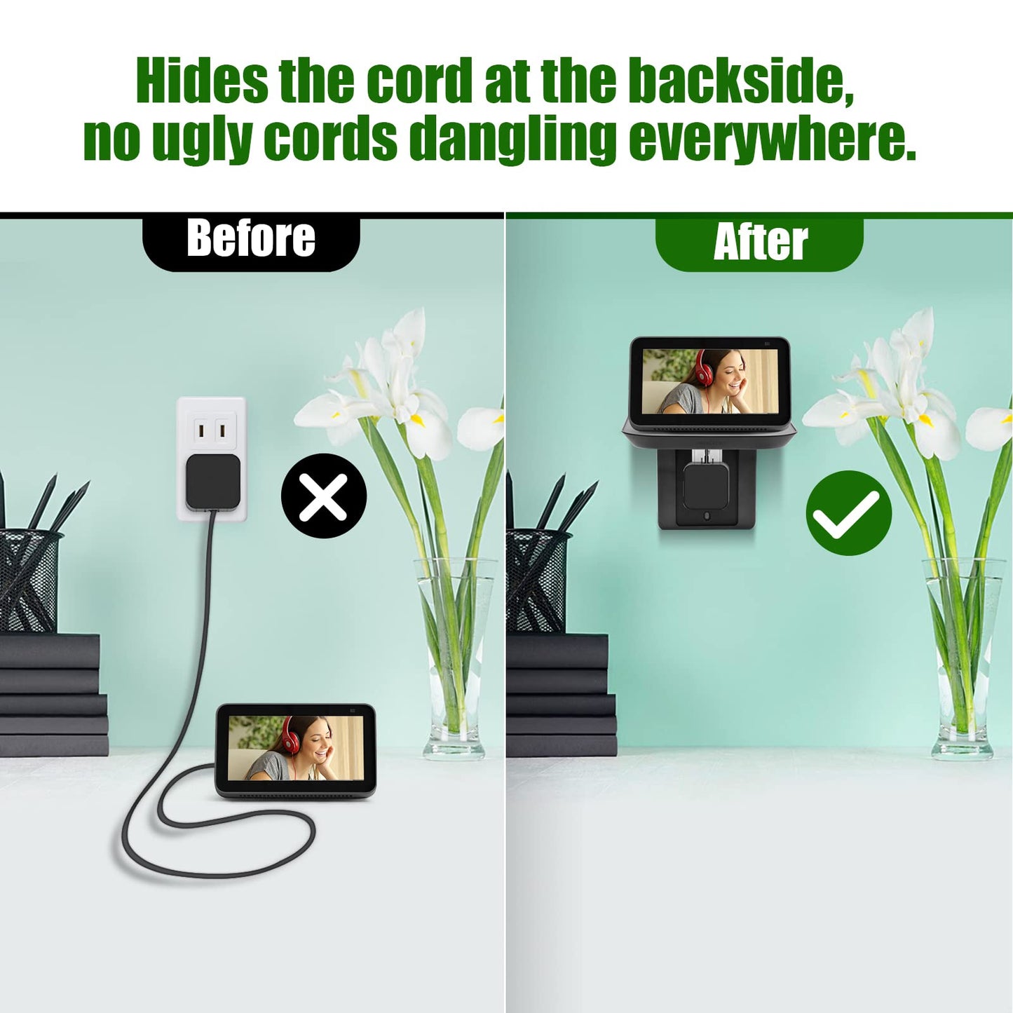 Kosnail Wall Mount for Echo Show 5, Wall Mount for Echo Show 8, Universal Speaker Holder Stand Adjustable Swivel 360 Degree Smart Speakers Accessories