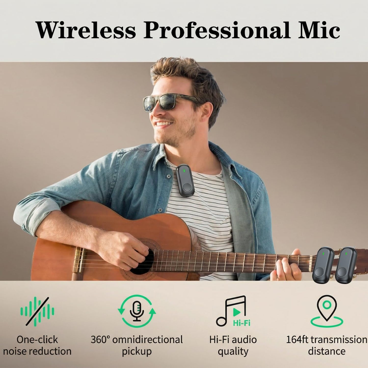 ABYLFE Wireless Lavalier Microphone for iPhone Android, Magnetic Mini Mic for Video Recording Live Stream, 2-in-1 Plug & Play Lapel Professional Mic