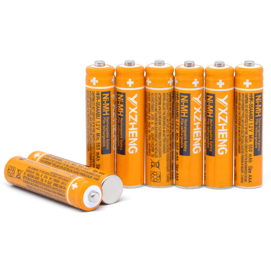 YXZHENG AAA Battery 8PCS 1.2V 550mAh Rechargeable NI-MH HHR-55AAABU Compatible with Panasonic Cordless Wireless Phone Telephone Handsets DECT 6.0