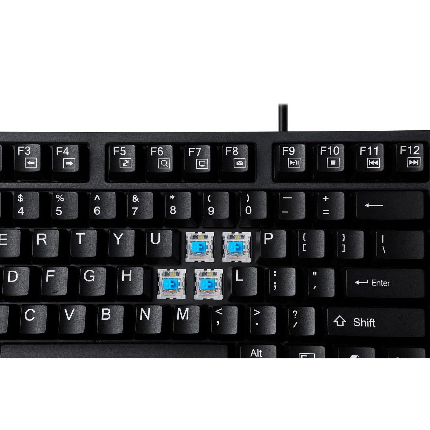 Adesso AKB-670UB Mechanical Keyboard with Copilot AI Hotkey - Blue Switch, Multi-OS Compatible | Enhanced Productivity with Tactile Feel