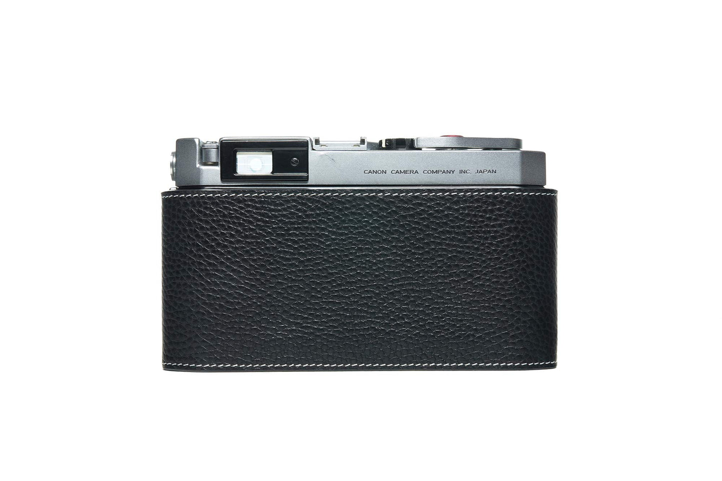 for Canon P Case, BolinUS Handmade Genuine Real Leather Half Camera Case Bag Cover for Canon 7 7S P VL VL2 ViL Camera with Hand Strap (Black)