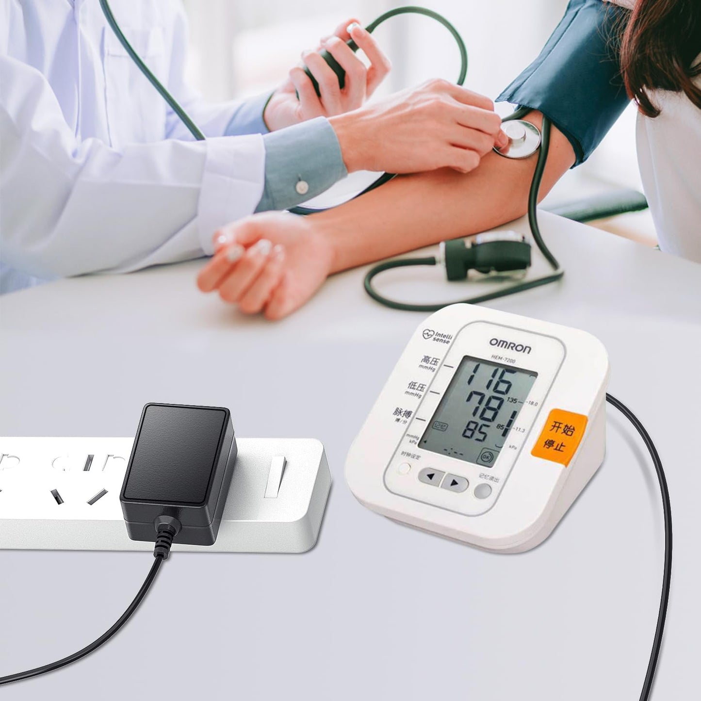 SoulBay 6V AC Adapter for Omron Healthcare Upper Arm Blood Pressure Monitor 5 7 10 Series BP5250 BP5350 BP5450 BP7200 BP7250 BP7350 Hem-ADPTW5…