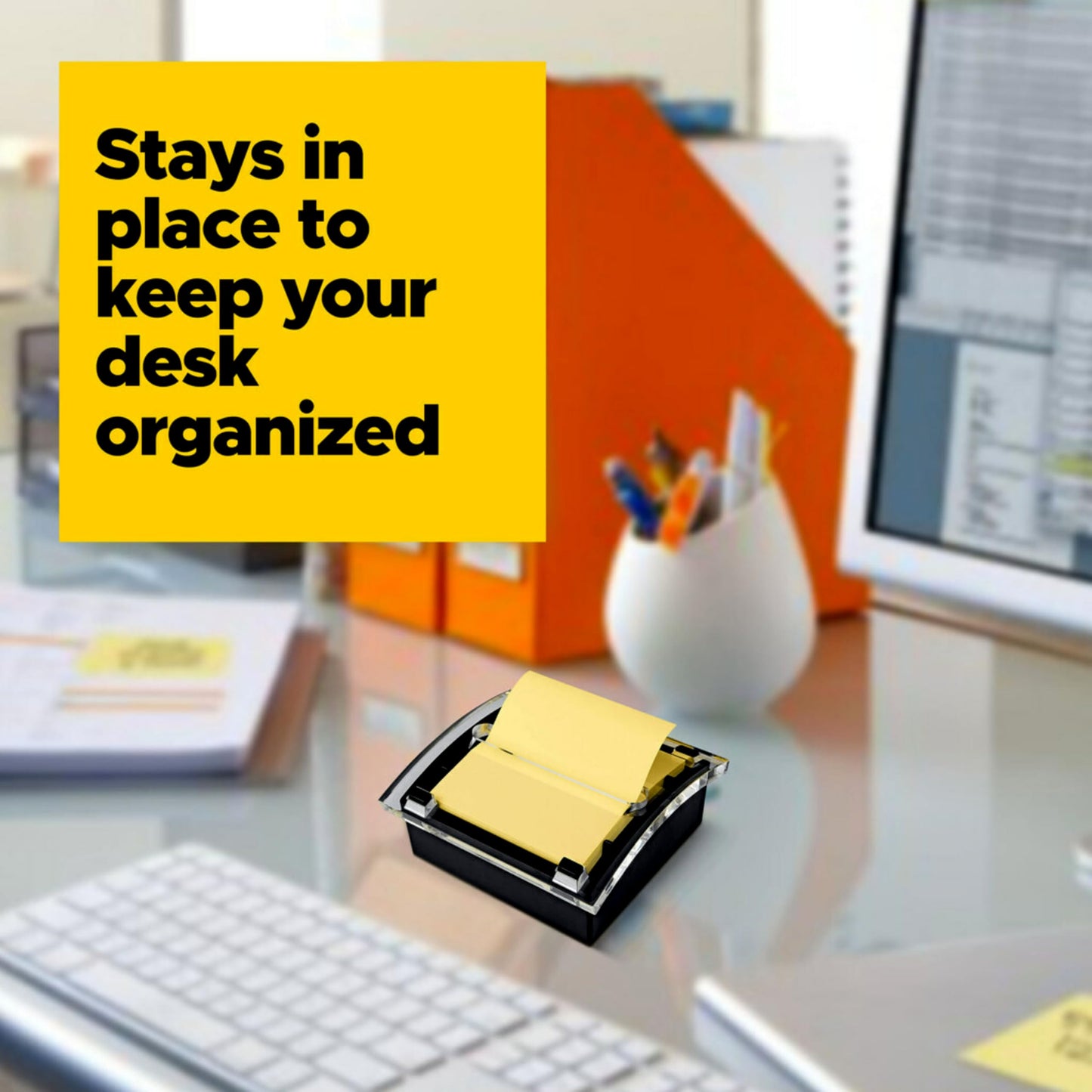 Post-it Note Dispenser, Black Base, 1 Dispenser, 1 Pad, 50 Sheets/Pad