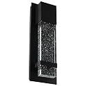 Sunlite LED Wall Sconce, Black Metal Frame with Raindrop Effect Glass Panel, 4.75" Wide, 5000K Daylight, Indoor & Outdoor, ADA Compliant