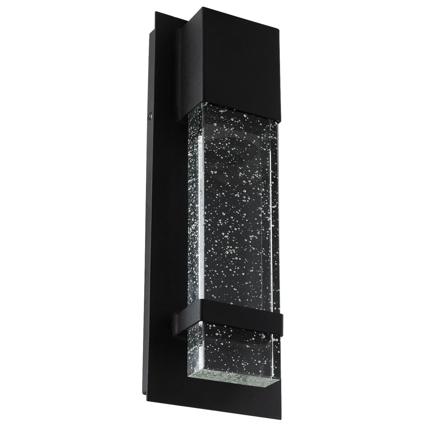 Sunlite LED Wall Sconce, Black Metal Frame with Raindrop Effect Glass Panel, 4.75" Wide, 5000K Daylight, Indoor & Outdoor, ADA Compliant