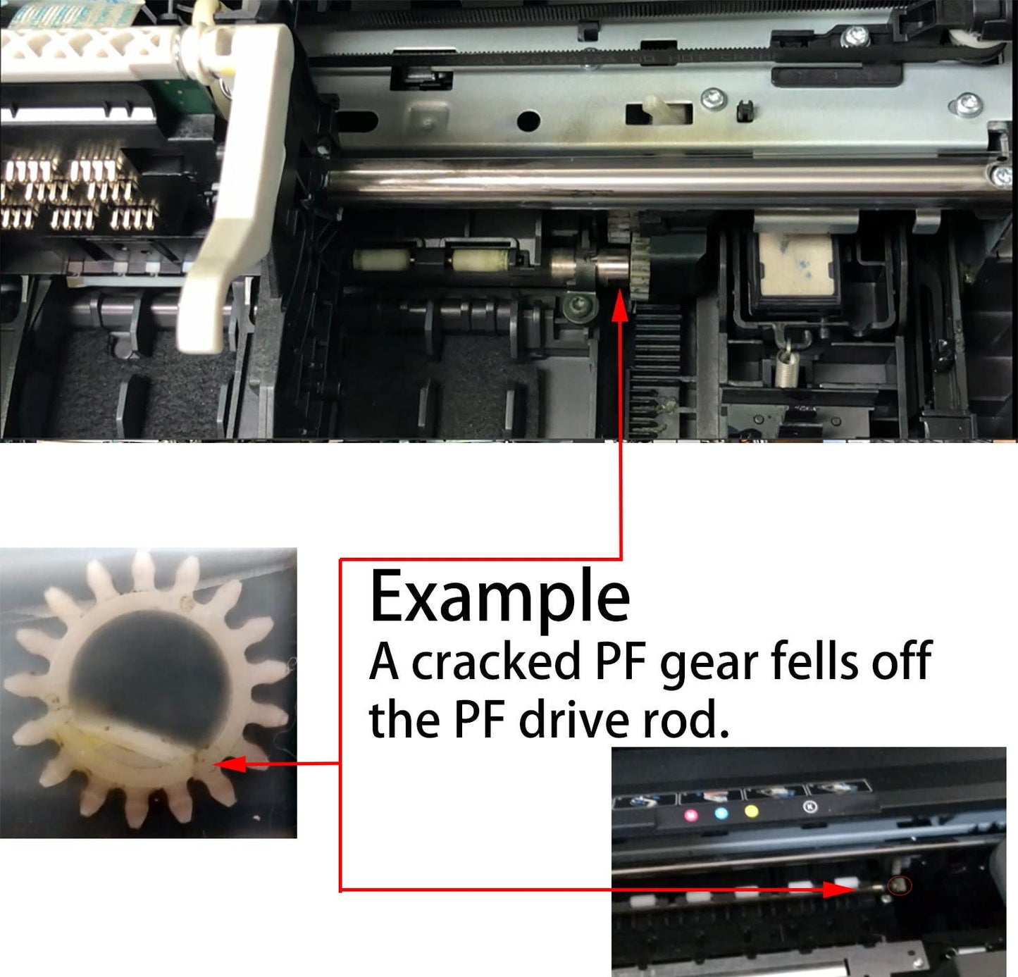BCH Paper Feed (PF) Gear Replacement for HP OfficeJet Pro 6900 Series - Fix Carriage Jam or Stuck Printhead in 6901, 6958, 6968, 6978, 6979 - DIY