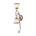 Livex Lighting 8572-63 Villa Verona 2 Light Verona Bronze Finish Wall Sconce with Aged Gold Leaf Accents and Rustic Art Glass