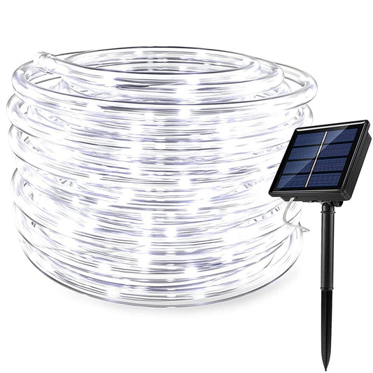 RUICHEN Solar Rope Lights Outdoor String Lights, 16.5 Ft 50 LED Tube Light Waterproof Copper Wire Fairy Lights for Garden Fence Yard Christmas Wedding