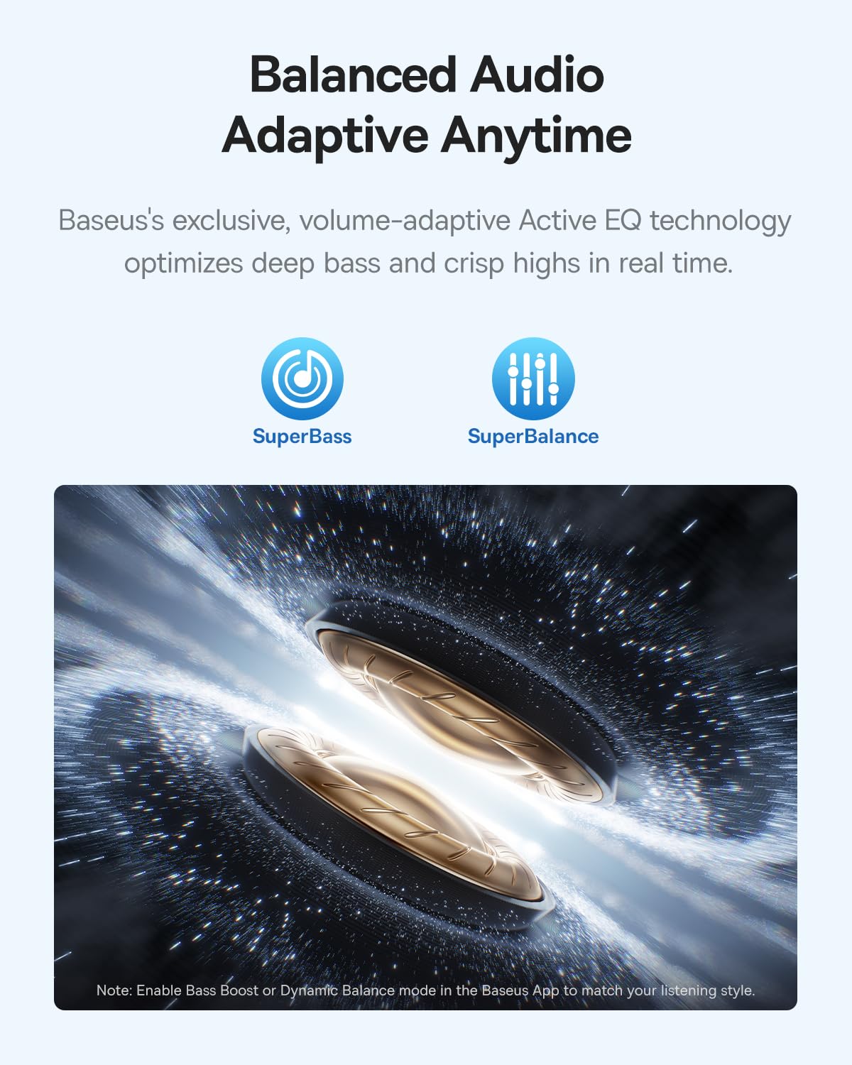 Baseus Bass BP1 Pro Noise Cancelling Wireless Earbuds, Real-Time Adaptive Noise Cancelling, Adaptive Active EQ, LDAC Hi-Res Sound, 6-Mic AI Clear