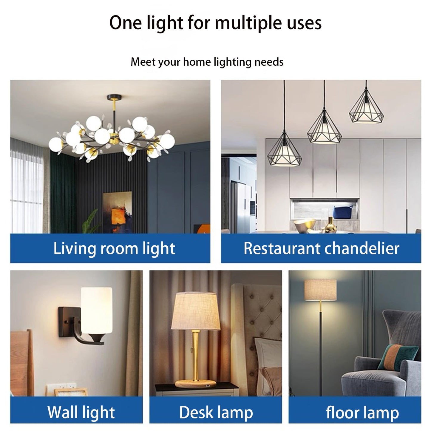 LVHEOM LED Globe Bulb, 100W Equivalent Light Bulbs, 9W 5000K Daylight White Bulb, 900 Lumens Triac Dimmable LED Bulb, E26 Standard Base (9W 5000K