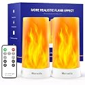 Upgraded LED Flame Light, Rechargeable Flame Lamp with Remote & Timer, 4 Modes Upside-Down Effect, Waterproof Battery Operated Dimmable Flameless