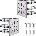 Clearhill Stainless Steel Pole Mount Bracket for Security Cameras, Vertical CCTV Camera Corner Bracket with Adjustable Straps (2)