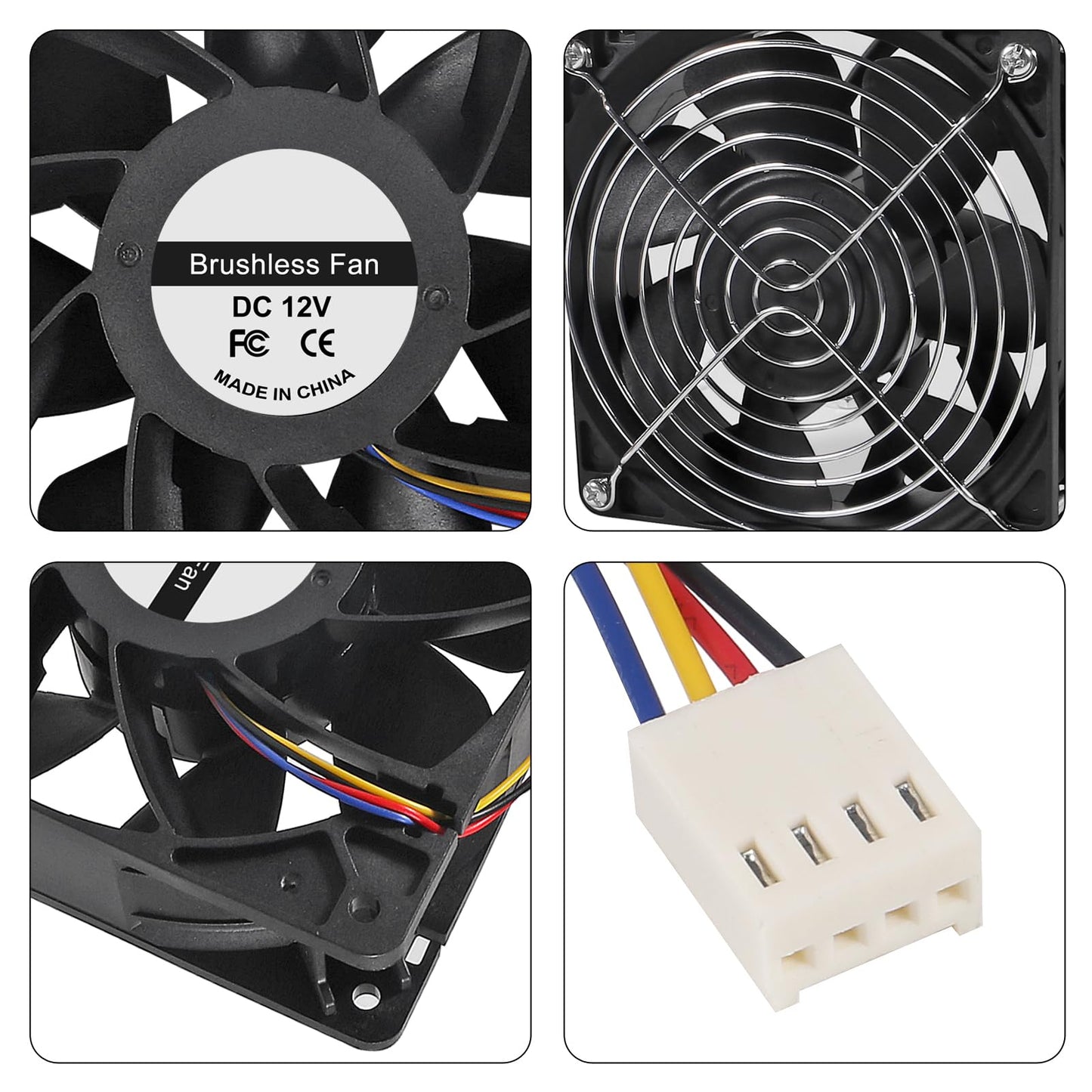 2Pack 12038 120mm x 38mm PWM Computer PC Case Fan 12V 4pin 5300rpm High Airflow Duall Ball DC Brushless Cooling Fan PC Computer CPU Case Miner Exhaust