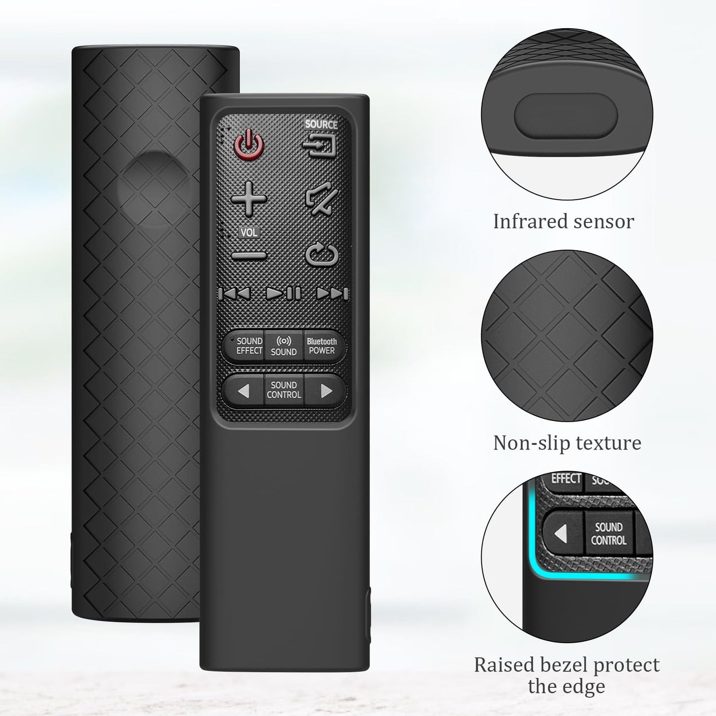 JCMOYUTY Silicone Case Cover for Samsung AH59-02733B AH59-02692E AH59-02692F AH59-02692P AH59-02631A AH59-02632A Soundbar Remote, Black Sleeve