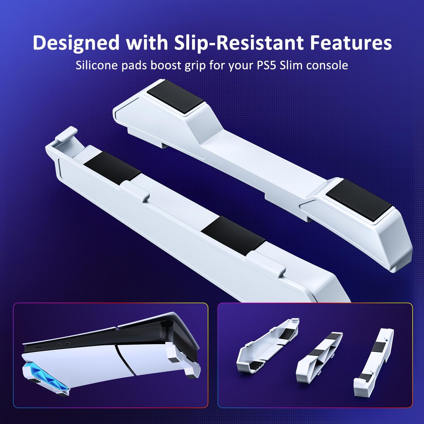 NexiGo Horizontal Stand for New PS5 Slim and Pro Console, [Minimalist Design], Base Stand for PS5 Accessories, Compatible with PlayStation 5 Slim/Pro